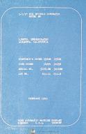 Cone-Cone Automatics EE, 1 1/4 Lathe, Parts and Engineering Data Sheets Manual 1938-1 1/4-EE-03